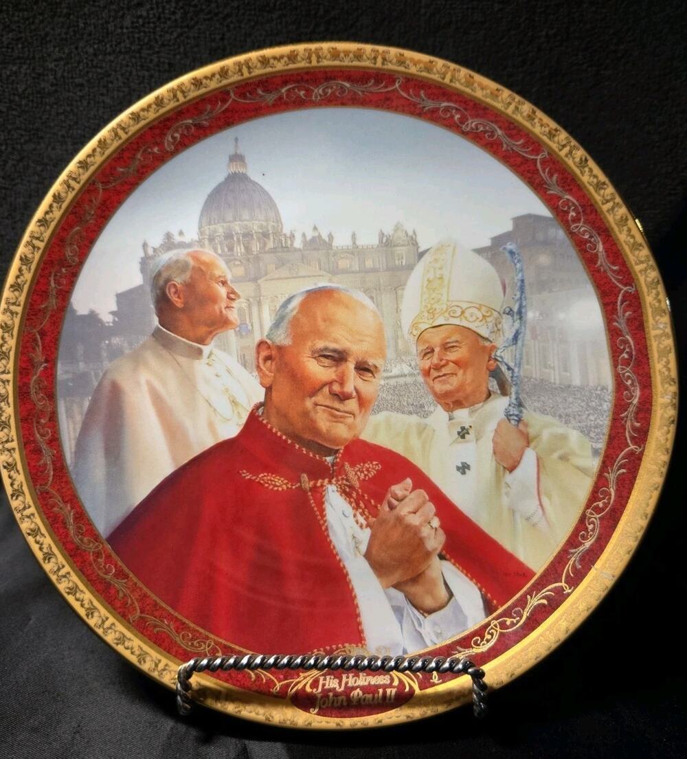 Bradford Exchange "Vicar of Christ" collector plate featuring Pope John Paul II,